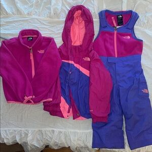 The North Face Kids' Pink and Blue Winter Set